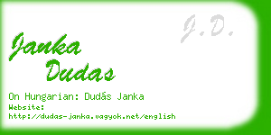 janka dudas business card